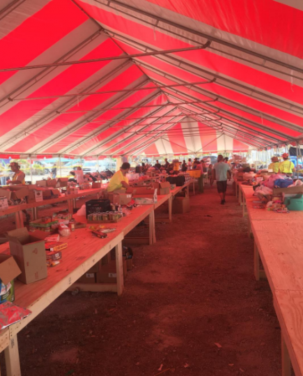 COH Food and Supplies Distribution Tent in Big Pine Key FL