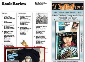 “The Cantora” – Sunday’s “New York Times Book Review” — Plus Unique Mementos for Young Adult Book Club Readers — Burns-Cole Publishers