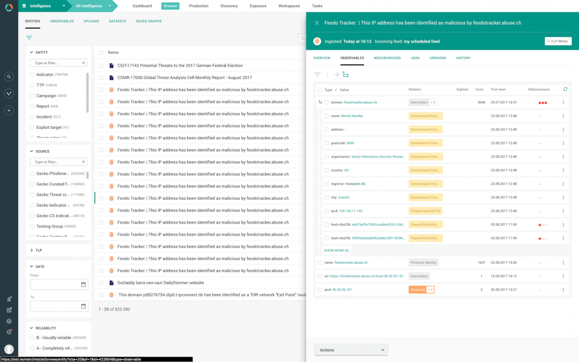 EclecticIQ Platform 2.0 - Observables