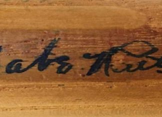 Bat signed by both Babe Ruth and Hank Aaron will come up for bid December 6th at University Archives — University Archives