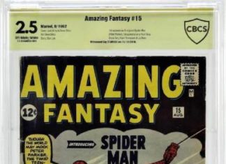 Copy of Marvel Comics Amazing Fantasy #15, the first appearance of Spider-Man, hammers for $13,750 — Bruneau & Co. Auctioneers