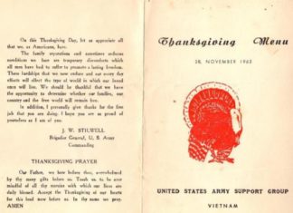 Thanksgiving Gratitude With Vietnam War 1963 Thanksgiving Day Menu — Wright Enterprises